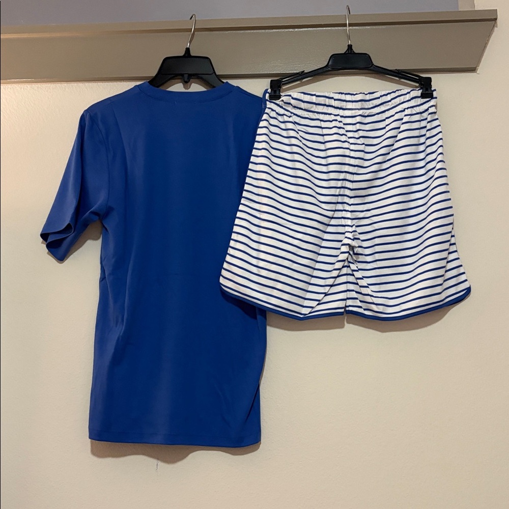 Lake Pajamas Men’s Pima Pajama Shorts Set in Cobalt SZ XXS NWOT - Picture 2 of 3